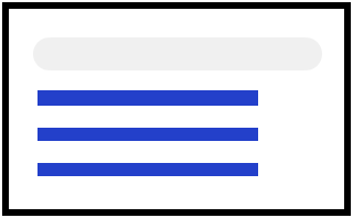 List of search result links, inspired by Google.